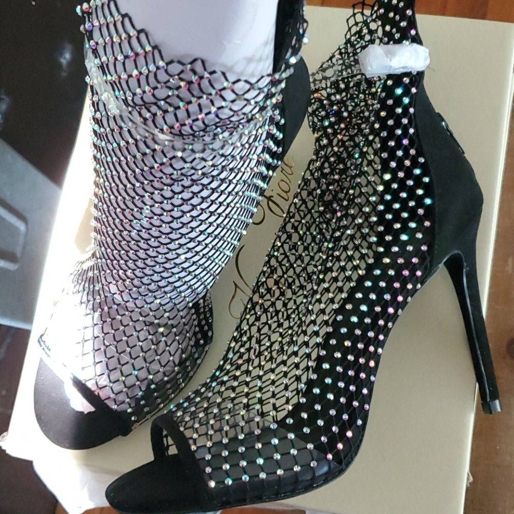Fishnet Stiletto Sandals - Picture 9 of 13